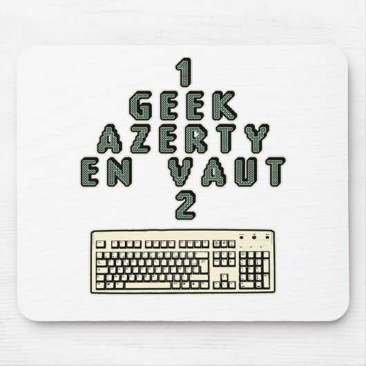 1 GEEK AZERY waard 2 - WoordspellenT Muismat (Voorkant)