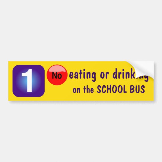 1 Geen eten of drink op de BUS Bumpersticker (Voorkant)