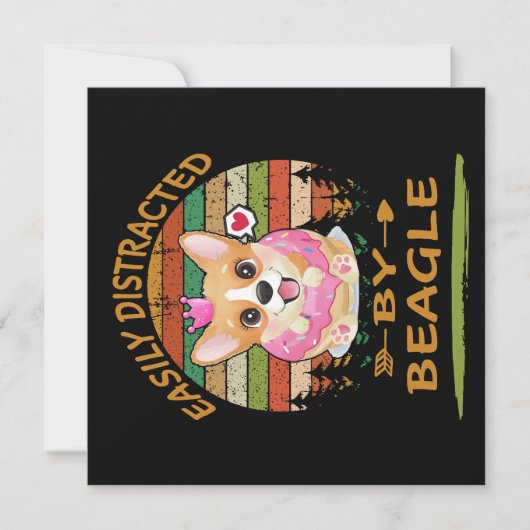 1 Gemakkelijk Afgeleid Door Beagle Kaart (Voorkant)