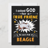 1 Gevraagd God - Ware Vriend - Een Beagle Feestdagenkaart (Voorkant)