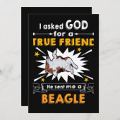 1 Gevraagd God - Ware Vriend - Een Beagle Feestdagenkaart (Voorkant / Achterkant)