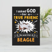 1 Gevraagd God - Ware Vriend - Een Beagle Feestdagenkaart (Staand voorkant)