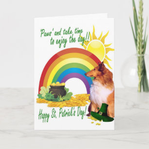 1. Geweldige Collie St. Patrick's Day Card Kaart