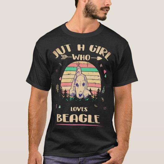 1 Gewoon Een Meisje Dat Van Beagle Houdt T-shirt (Voorkant)