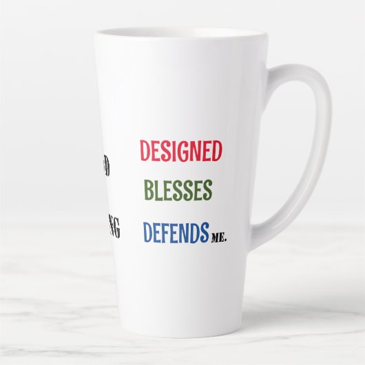 " 1 GOD 1 KONING GOD HEEFT MIJ ONTWORPEN" Collecti Latte Mok (Rechts)