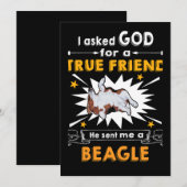 1 God gevraagd - Echte vriend - Een Beagle Feestdagenkaart (Voorkant / Achterkant)