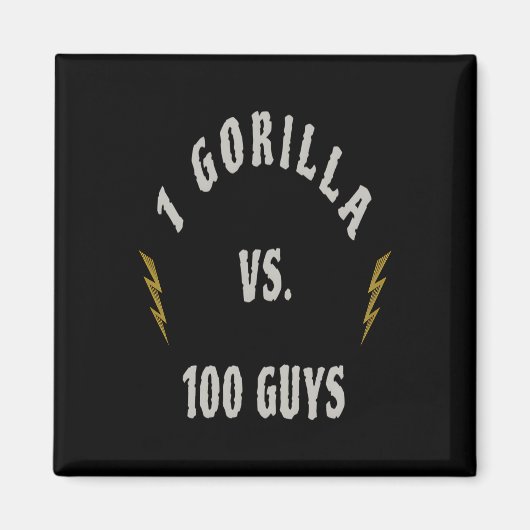 1 Gorilla vs. 100 Mannen Magneet (Voorkant)