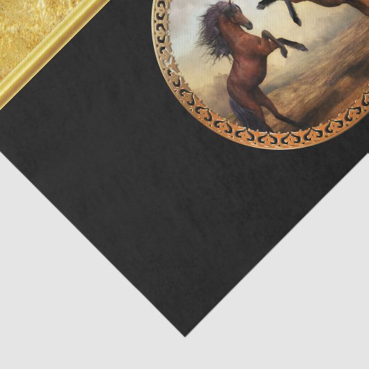 1 gouden lijsten paarden tissuepapier (Detail)