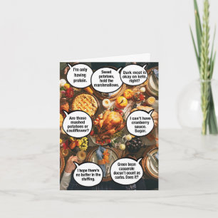 1 Grappige Thanksgiving Kaart - Familie Foodies