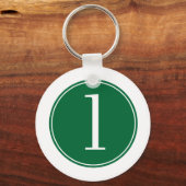 #1 groene cirkel sleutelhanger (Voorkant)