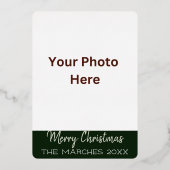 1 Groot Verticaal Foto Poinsettia Goud Folie Feestdagenkaart (Achterkant)