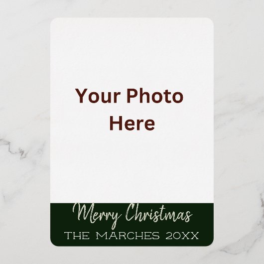 1 Groot Verticaal Foto Poinsettia Goud Folie Feestdagenkaart (Achterkant)