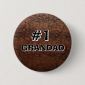 #1 Grootvaders Leerlook Ronde Button 5,7 Cm (Voorkant)