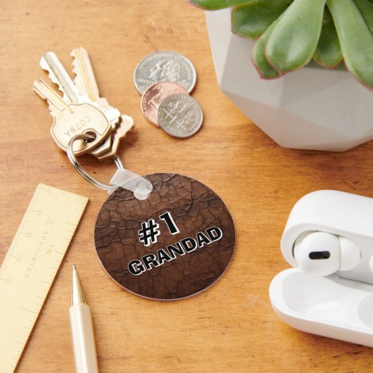 #1 Grootvaders Leerlook Sleutelhanger (Bureau)