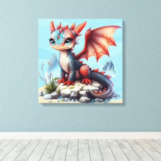 #1 Grote Oog Draak Canvas Afdruk (Insitu (Houten vloer))