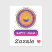#1.Happy Diwali het feest van de lichten van India Sticker (Vel)