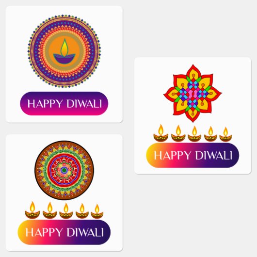 #1.Happy Diwali het lichtfestival van India Labels (Groep)