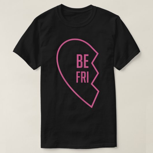 1 Hart in 2 Best Friend TsMatching BFF-outfits T-shirt (Design voorkant)