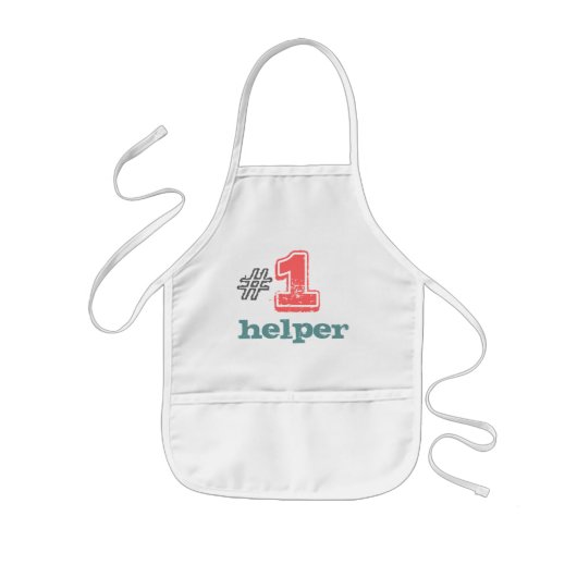 #1 helper kinder apron unisex meisje schort (Voorkant)