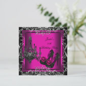 1 hitte roze zwarte feestdag hoge hiel-schokken kaart (Staand voorkant)