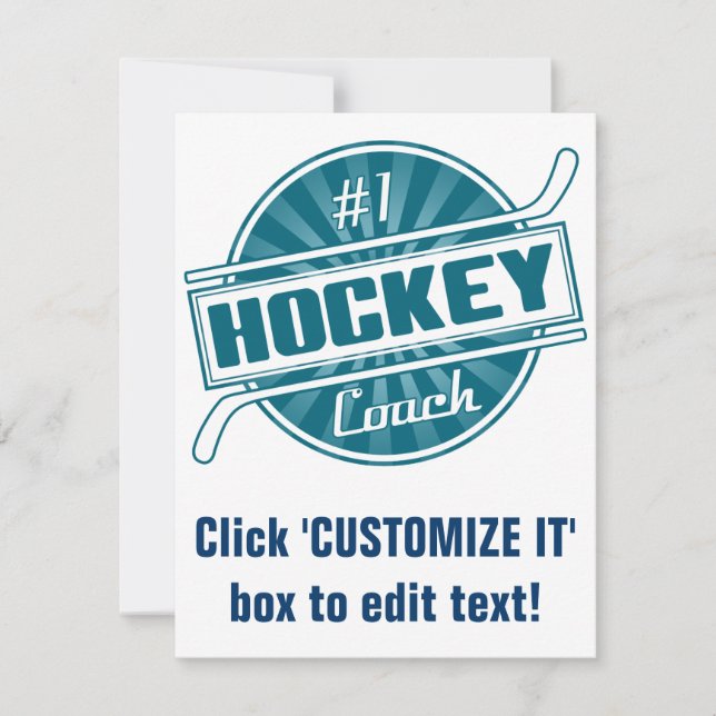 #1 Hockey Coach (blauw) (Voorkant)