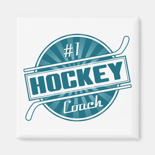 #1 Hockey Coach (blauw) Magneet (Voorkant)