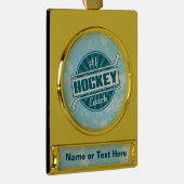  #1 Hockey Coach Holiday Ornament Verguld Banner Ornament (Rechts)