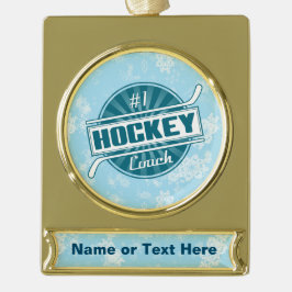  #1 Hockey Coach Holiday Ornament Verguld Banner Ornament