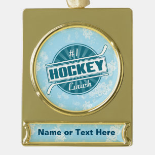  #1 Hockey Coach Holiday Ornament Verguld Banner Ornament