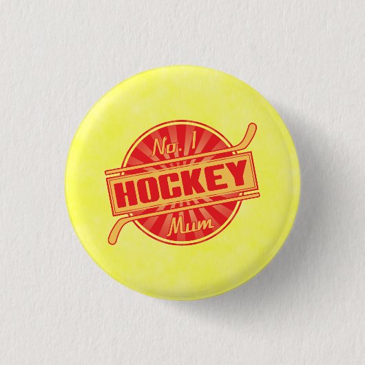 1 Hockey Mum Badge, Ice Hockey Badge Ronde Button 3,2 Cm (Voorkant)