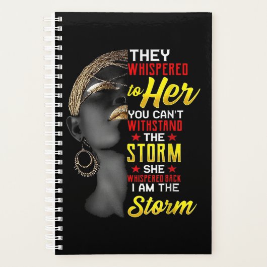 1 I Am The Strong African Queen Girls Black Histor Planner (Voorkant)