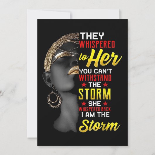 1 I Am The Strong African Queen Girls Black Histor Save The Date (Voorkant)