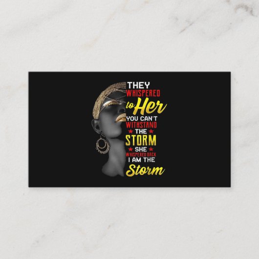 1 I Am The Strong African Queen Girls Black Histor Visitekaartje (Voorkant)