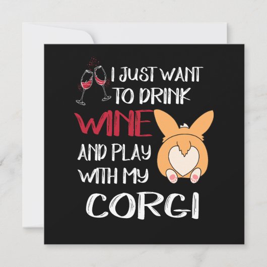1 Ik wil gewoon wijn drinken Kaart (Voorkant)