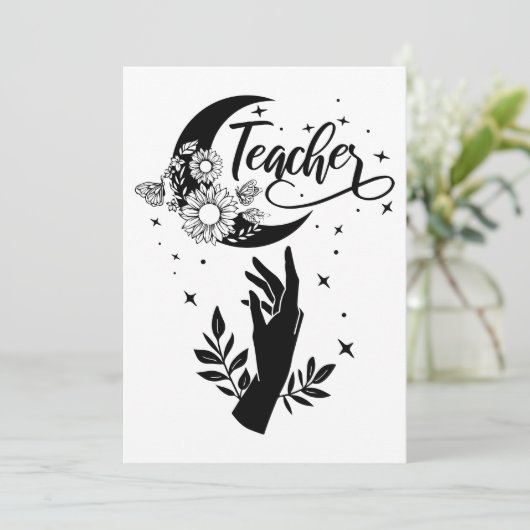 1- Inspirerend leraar sjirt, minimalistische leraa Kaart (Staand voorkant)