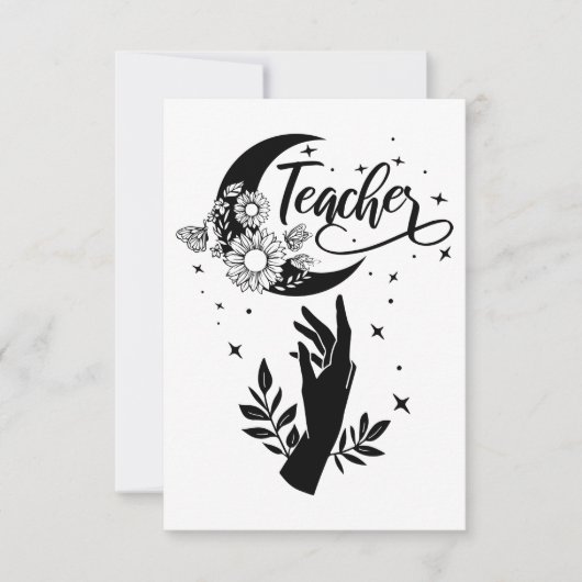 1- Inspirerend leraar sjirt, minimalistische leraa RSVP Kaartje (Voorkant)