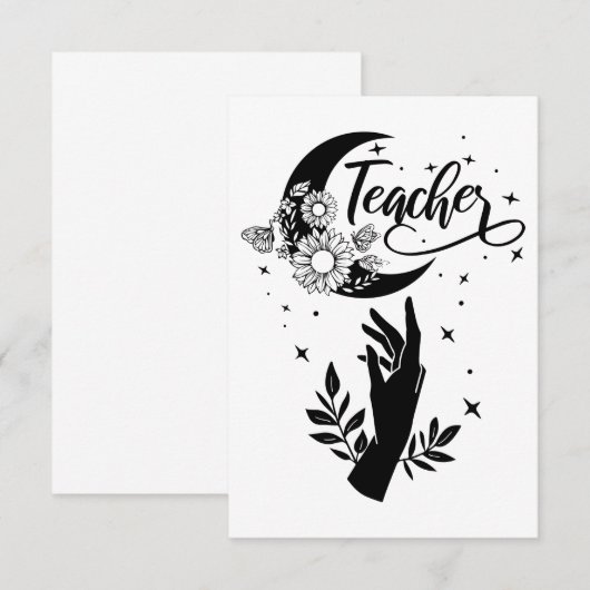 1- Inspirerend leraar sjirt, minimalistische leraa RSVP Kaartje (Voorkant / Achterkant)