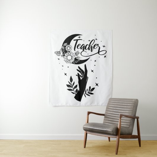 1- Inspirerend leraar sjirt, minimalistische leraa Wandkleed (In situ)