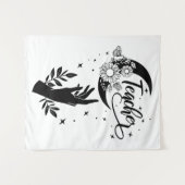 1- Inspirerend leraar sjirt, minimalistische leraa Wandkleed (Voorkant (horizontaal))