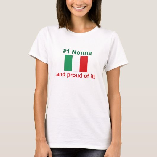 #1 Italiaanse nonna (grootmoeder) T-shirt (Voorkant)