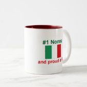 #1 Italiaanse nonna (grootmoeder) Tweekleurige Koffiemok (Voorkant rechts)