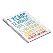 1 jaar 12 maanden 365 dagen Geweldige verjaardag Notitieboek (Rechterzijde)