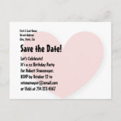 1 jaar 1e verjaardag Big Red Heart A07E Aankondigingskaart (Achterkant)