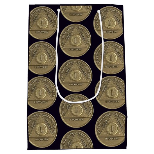 1 jaar AA Jubileum Coin Medium Cadeauzakje (Achterkant)