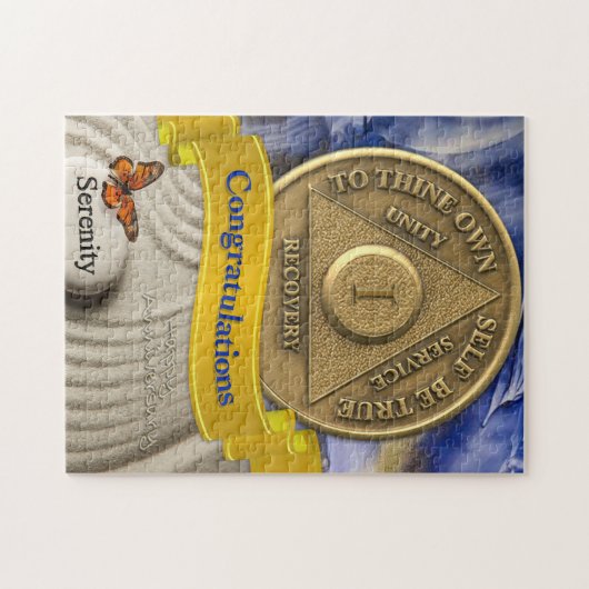 1 Jaar AA Jubileum Gefeliciteerd Serenity Legpuzzel (Horizontaal)