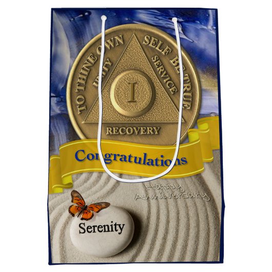 1 Jaar AA Jubileum Gefeliciteerd Serenity Medium Cadeauzakje (Achterkant)