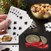 1 Jaar AA Jubileummunt Rode Lint Pokerkaarten (Insitu)