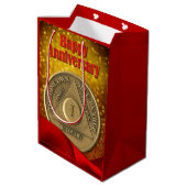 1 Jaar AA Munt Glitter Gelukkig Jubileum Medium Cadeauzakje (Achterkant Gekanteld)