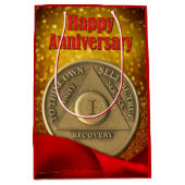 1 Jaar AA Munt Glitter Happy Jubileum Medium Cadeauzakje (Voorkant)