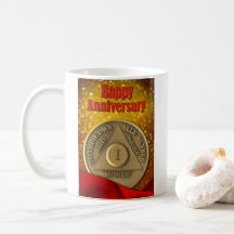1 Jaar Aangepaste naam AA Munt Glitters
